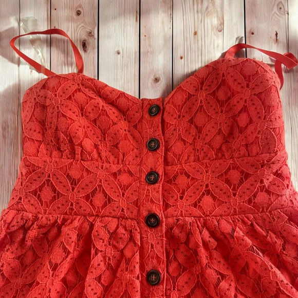 Three Pink Hearts Coral Button Dress - Size XS (A7) - Picture 4 of 5